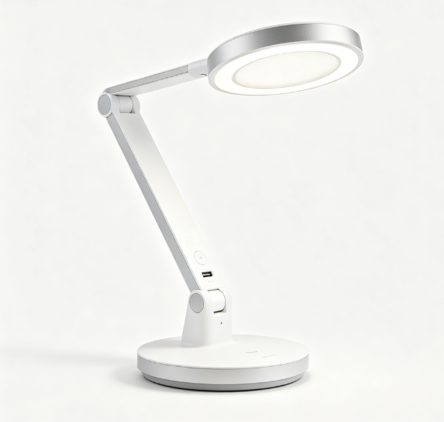 Dimmable LED Desk Lamp with USB Charging Port, 5 Color Modes Eye-Caring Table Light Auto Timer for Office Study Bedroom