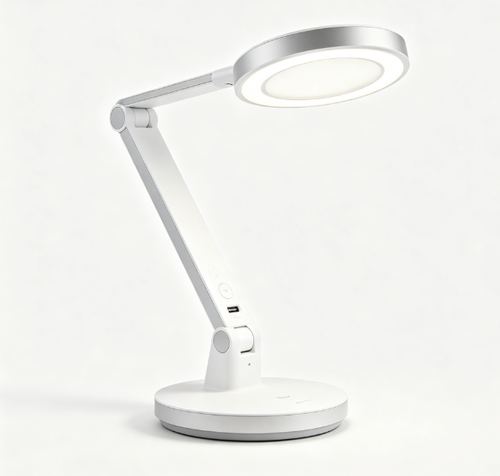 Dimmable LED Desk Lamp with USB Charging Port, 5 Color Modes Eye-Caring Table Light Auto Timer for Office Study Bedroom