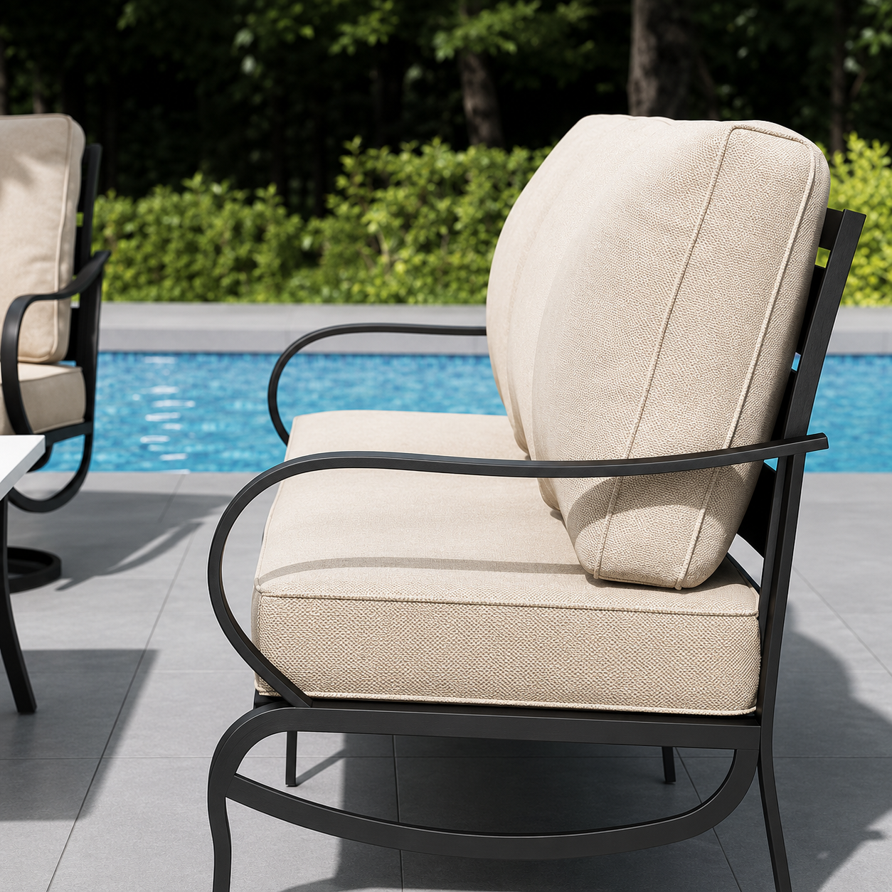 Outdoor Patio Sofa Set PE Rattan Wicker Conversation Furniture Waterproof Cushioned Garden Sofa for Backyard Balcony Poolside Porch